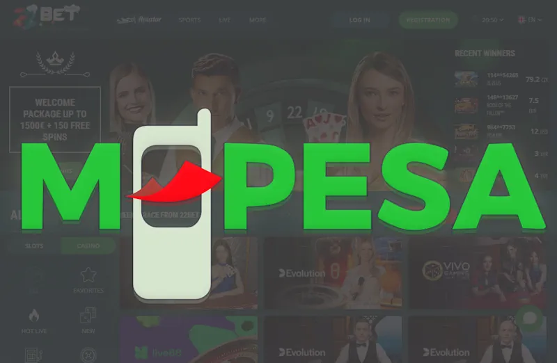 M-Pesa Logo and 22bet Banner